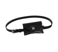 Cinturón ajustable de piel sintética para la cintura, diseño fino, cintura cincher almacenamiento espacioso actividad al aire libre diario bolsa colgante, Negro , talla única, Belleza masiva