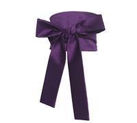 Cinturón ancho japonés Obi de satén de seda sintética para kimono, corsé de cintura, Púrpura, total length: 106.30 in / 270 cm