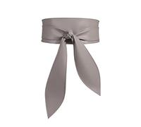 Cinturón ancho para mujer, cinturón ancho con lazo anudado, cinturón ancho de piel, para bodas, bailes, fiestas, banquetes, actuaciones y eventos formales, gris, M 11,5 x 212 cm