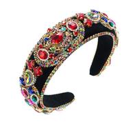 Cinturón, BKSYOFU Diademas Barrocas Accesorios for el Cabello for Mujer Vintage Borde Ancho Joyas de Diamantes Coloridas