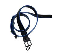 Cinturón bondage de piel de becerro - Negro/Azul