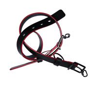 Cinturón bondage de piel de becerro - Negro/Rojo