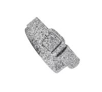 Cinturón brillante con hebilla para adultos, con lentejuelas en polvo, cinturón brillante a juego para accesorios de eventos formales, Blingbling, plata, Talla única