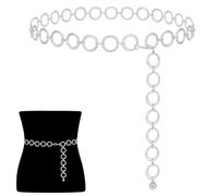 Cinturón Cadena Mujer, Cinturón de Metal, Ajustable Delgado, Cinturón de Falda Fiesta, Cadena de Cadera para Vestidos