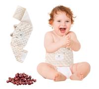 Cinturón Calentador para Bebé, Puf Rojo, Compresa Caliente, Apto para Microondas, Alivia el Dolor Abdominal, Hinchazón, Flatulencia, Calma el Estado de Ánimo Del Bebé, Velcro Ajustable, Lindo Osito