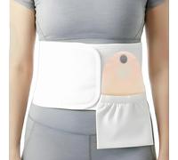 Cinturón Colostomía Ajustable, Cinturón de Ostomía Blanco para Mujeres, Faja para Colostomía con Previenen la Hernia Paraestomal, Orificio de 3,1 Pulgadas(Medium)