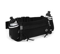 Cinturón con Botella de Agua, Bolsa de cinturón de hidratación con 2 Botellas Sports Fanny Pack Stork para maratón Curring Cycling (Negro)