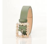 Cinturón con hebilla de pasador, cinturones de cuero PU flacos elegantes de moda para vestido de mujer (Talla única)