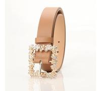 Cinturón con hebilla de pasador, cinturones de cuero PU flacos elegantes de moda para vestido de mujer (Talla única)