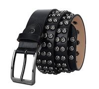 Cinturón con Tachuelas Para Hombres Y Mujeres con Tachuelas de Metal Circulares Brillantes Cinturones de Cuero con Remaches Plateados de Metal Punk Rock Adecuado Para Punk Motero Rockero Hip Hop O Pan
