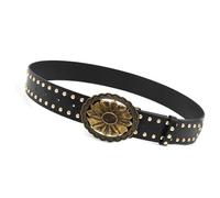 Cinturón Con Tachuelas Punk Rock Para Mujer Ajustable De PU Con Hebillas De Metal Ajustable Para Mujer