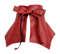 Cinturón con volantes - Accesorio ancho de corsé de cuero de PU, banda de cincha envolvente de tela fina | Decoración de vestido elegante para mujer, estilismo de y silueta adelgazante (1 unidad)