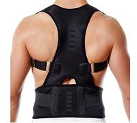 Cinturón Corrector De Postura Magnético Mujeres Hombres Soporte De Espalda Soporte Lumbar Chaleco Compresión Soporte Parte Baja Espalda Corsé Soporte Cuello Columna Vertebral Clavícula (Color : Black
