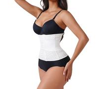 Cinturón de Adelgazamiento Abdominal rápido con Ganchos y Ojales: Faja Deportiva Transpirable de Malla Mejorada.(White,XXL)