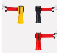 Cinturón de aislamiento telescópico for conos de tráfico - Cinta de advertencia retráctil for control de peligros - Uso en interiores y exteriores, 1 unidad(Black,2meters)