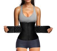 Cinturón de apoyo lumbar, soporte de espalda, cinturón de entrenamiento de cintura, cinturón de vientre deportivo, faja reductora de cintura para sauna, fitness, cinturón de vientre, Negro, M