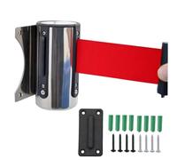 Cinturón de barrera retráctil para cola, sistema de control de multitudes montado en la pared, 2 m, versátil para uso en interiores y exteriores, para una gestión eficaz de multitudes y organización