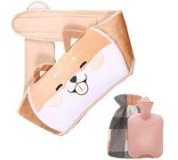 Cinturón de botella de agua caliente recargable de felpa,Botella de agua caliente para calentar la cintura llena de agua (D,One size)