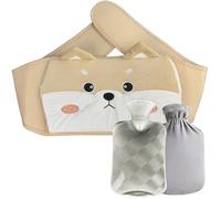 Cinturón de botella de agua caliente recargable de felpa,Botella de agua caliente para calentar la cintura llena de agua (C,One size)