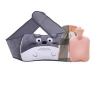 Cinturón de botella de agua caliente recargable de felpa,Botella de agua caliente para calentar la cintura llena de agua (G,One size)