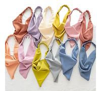 Cinturón de cabello de mujer 12 Pieces Elastic Hair Scarf Headband Vintage Triangle Kerchief Headband Solid Color Headbands Hair Scarves For Women Girls Cinturón de cabeza