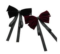 Cinturón de cabello de mujer 2 PCS Velvet Hair Bows Hair Ribbon Clips Arrettes Hair Accessories For Women And Girls -Black/Red Cinturón de cabeza