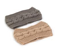 Cinturón de cabello de mujer 2PCS Winter Headbands For Women Warmer Knit Soft Elastic Crochet Headband Chunky Head Wrap Cinturón de cabeza(Y49)
