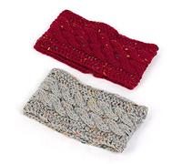 Cinturón de cabello de mujer 2PCS Winter Headbands For Women Warmer Knit Soft Elastic Crochet Headband Chunky Head Wrap Cinturón de cabeza(Y45)