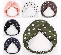 Cinturón de cabello de mujer 6Pcs Headbands for Women, Polka Dot Headbands Head bands Retro Elastic Hair Bands Criss Cross Twisted Head Wrap Gifts for Women Cinturón de cabeza