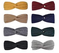 Cinturón de cabello de mujer 8Pcs Headbands For Women Twist Knotted Hair Bands For Girls Criss Cross Elastic Headwrap Yoga Workout Hair Accessories Cinturón de cabeza
