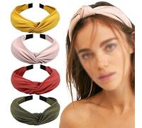 Cinturón de cabello de mujer Womens Headbands, 4Pcs Knotted Head Bands For Women Girls Wide Top Knot Hair Bands Hair Hoops Hairband Cinturón de cabeza
