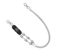 Cinturón de cadena de calavera de moda ajustable de metal para pantalones, perfecto para estilos de calle y festivales de música, pantalones de metal