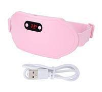 Cinturón de Calentamiento Menstrual para Mujer, Cinturón de Masaje de Cintura Eléctrico con Vibración de 6 Engranajes, Compresa Caliente de Calentamiento Rápido, Rosa