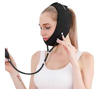 Cinturón de cara delgada, inflable V Artefacto de cara delgada Vendaje de cara transpirable Lifting Antiarrugas Doble mentón Sueño Máscara transpirable Lifting facial (Negro)-black