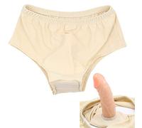 Cinturón de castidad Calzoncillos con consolador interno Plug anal Butt Plug Pantalones sexy Ropa interior Lencería erótica Masturbación Juguete sexual para mujeres y hombres Carne(L)