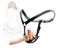 Cinturón de castidad cinturón de castidad femenino arnés de masturbación ajustable con 3 consoladores anal butt plug honda consolador con correa masturbador correa de cuero pene pantalones