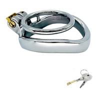 Cinturón de castidad con jaula para pene de acero inoxidable para hombres SM Bondage Anillo para pene Anillo para pene Jaula para pene Jaula de castidad Dispositivo de castidad transpirable(Ø45mm)