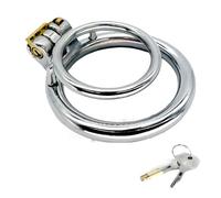 Cinturón de castidad con jaula para pene de acero inoxidable para hombres SM Bondage Jaula para pene Jaula de castidad Anillo para pene Anillo para pene Dispositivo de castidad(Ø45mm)