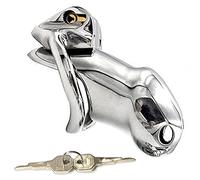 Cinturón de Castidad con Jaula para Pene para Hombres - Jaula de Castidad de Acero Inoxidable Jaula de Castidad Jaula para Polla Anillos de Metal Juguete Sexual Fetiche(Kurz36ring)
