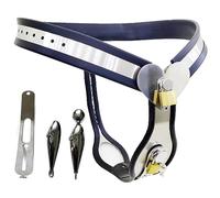 Cinturón de castidad de acero inoxidable para mujer, juguete de esclavitud femenina, tapón anal vaginal extraíble, estimulación doble, juego divertido de esclavitud extrema para amantes del fetiche(Bl