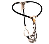 Cinturón de Castidad Hombre Cinturón de Castidad Hombre Castidad Extrema, Material de Acero Inoxidable y Silicona, Castiga y Controla a tu Pareja, Juguete Sexual Fetiche SM(L)