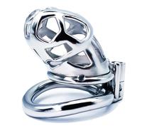 Cinturón de castidad, juego de jaula para pene masculino de acero inoxidable, diseño ventilado, que incluye 3 tamaños de anillos para el pene para satisfacer las necesidades de los juegos sexuales SM(