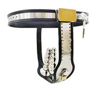 Cinturón de Castidad Mujer Acero Inoxidable con Plug Anal Plug Vaginal Ropa Interior Sexy con Cerradura Jaula de Castidad para Mujeres Ex Juguetes para Parejas(100cm/110cm)