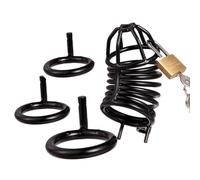 Cinturón de castidad para hombre con 3 anillos de pene diferentes grandes, esqueleto, jaula de castidad, anillo para sexo, fetiche, bondage, jaula de pene de metal, bdsms, juguete duro, tortura