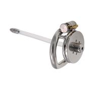 Cinturón de castidad para hombre Inverted Chastity Cage Flat Cage con catéter de silicona uretra hombre jaula de castidad hombre de metal grilletes y bondage Cock Cage Bdsms juguete duro tortura
