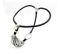 Cinturón de castidad para hombres, jaula para pene con orificio para defecación, cinturón de castidad de acero inoxidable, jaula de castidad extrema invisible y transpirable(Taille80/90cm)