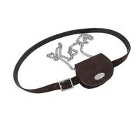 Cinturón de cintura ajustable de PU con bolsillo para monedas para mujer, bolsa de uso diario indispensable para todo el día, bolsa cómoda para pantalones vaqueros, marrón, talla única, Mass Beauty