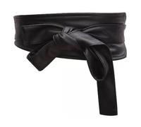 Cinturón de cintura ancha para mujer, vintage, elegante, ancho, debajo del busto, corsé decorativo de piel sintética con lazo, cinturón debajo del busto, con correas, medieval, steampunk, Negro, Talla