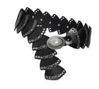 Cinturón de cintura ancha retro para mujer, cintura ajustable de piel sintética, cinturón de moda con ojales grandes, diseño retro en forma de abanico, poliuretano transpirable para faldas, Negro