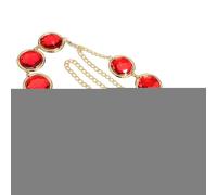 Cinturón De Cintura Para Cosplay De Cuervo Para Mujer, Accesorios Para Disfraces De Teen-Titans, Cintura De Cadena De Piedra Ajustable Con Gemas Rojas, Diamantes De Imitación Acrílicos Redondos